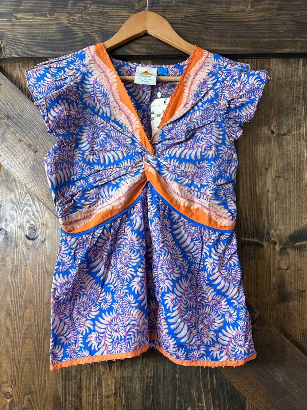 FARM RIO x ANTHROPOLOGIE Flutter Sleeves V Neck Top - Picture 5 of 11